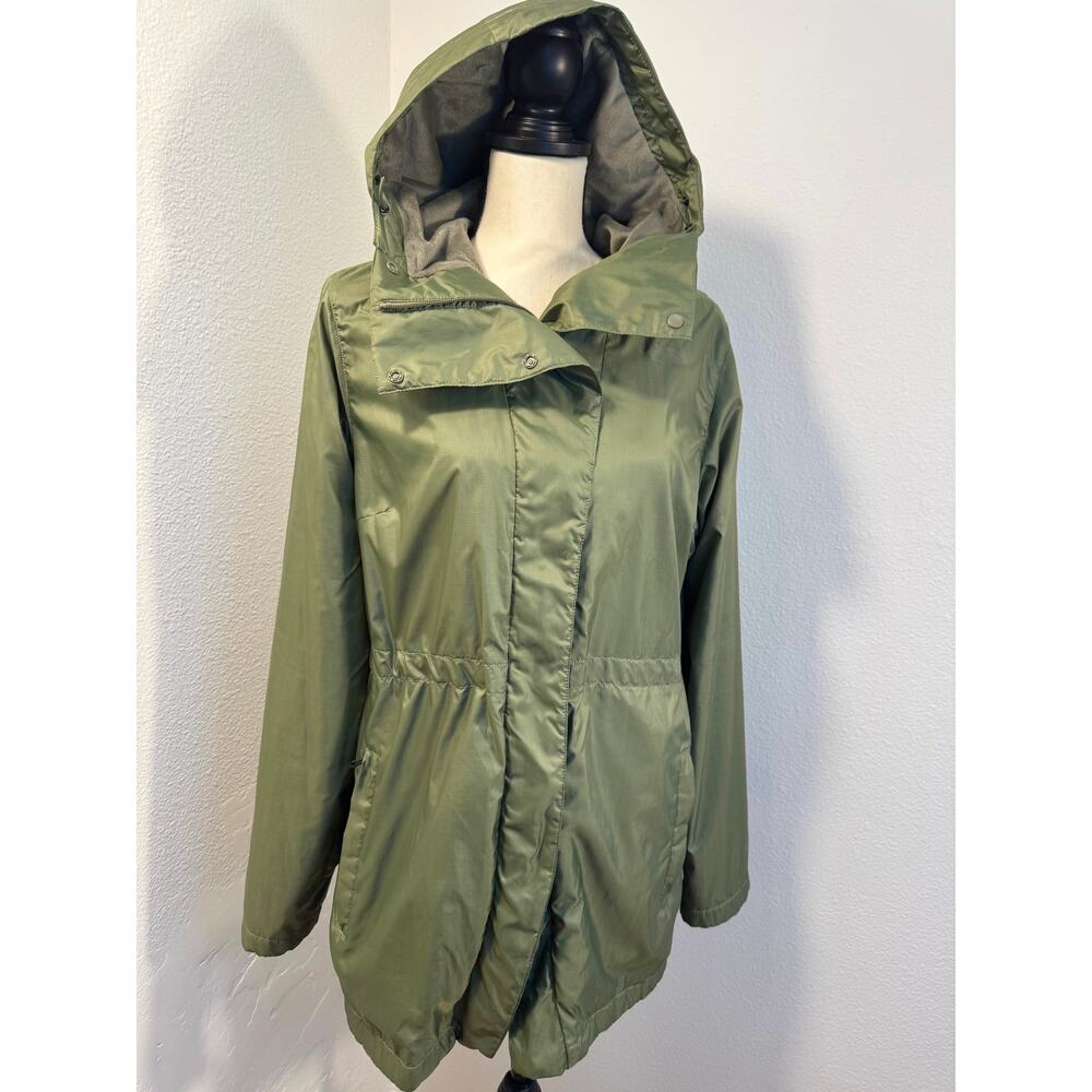 North Face Green Fleece Lined Jacket Windwall Tech Softshell Ripstop Size M L